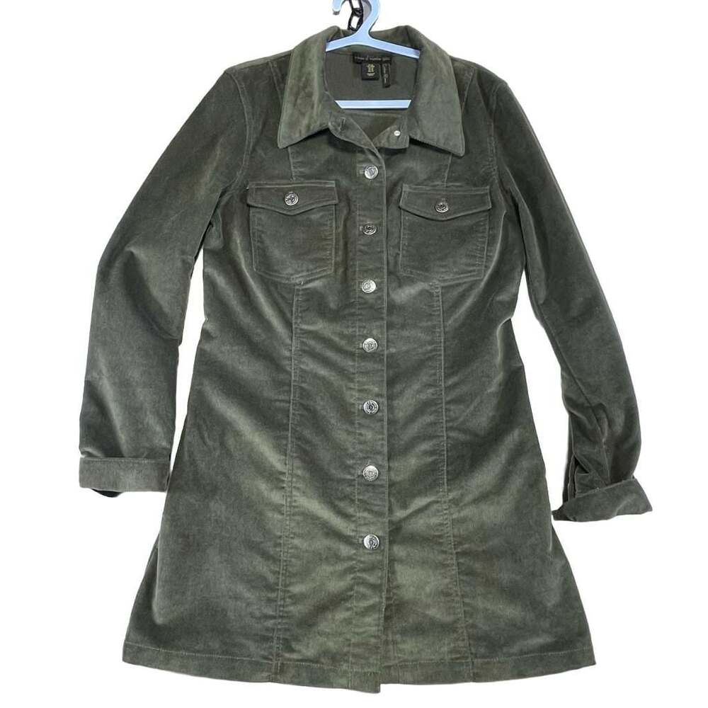 House of Harlow 1960 Green Corduroy Shirtdress Size Medium
